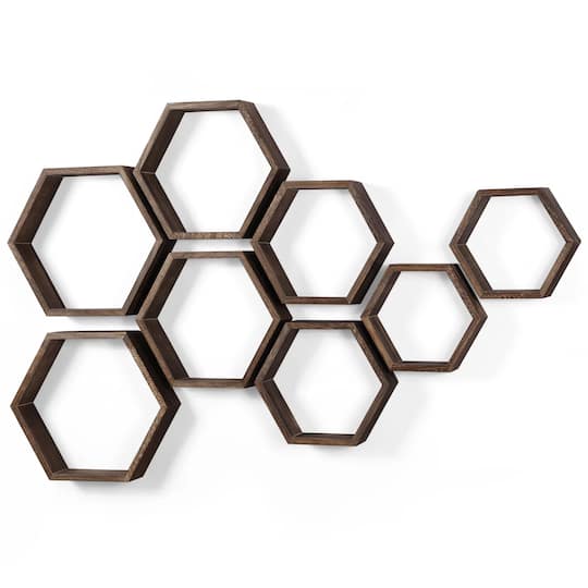 NEX™ Hexagon Honeycomb Floating Shelves Set